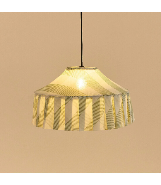 Nobodinoz Nobodioz Nicole Aydınlatma Şapkası, 50cm &ccedil;ap, Green Diagonal Stripe