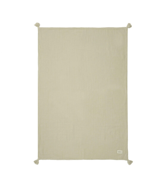 Nobodinoz Wabi Sabi &Ccedil;ift Kat M&uuml;slin Battaniye // Green Matcha