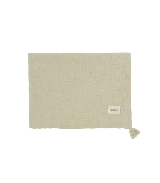 Nobodinoz Wabi Sabi &Ccedil;ift Kat M&uuml;slin Battaniye // Green Matcha