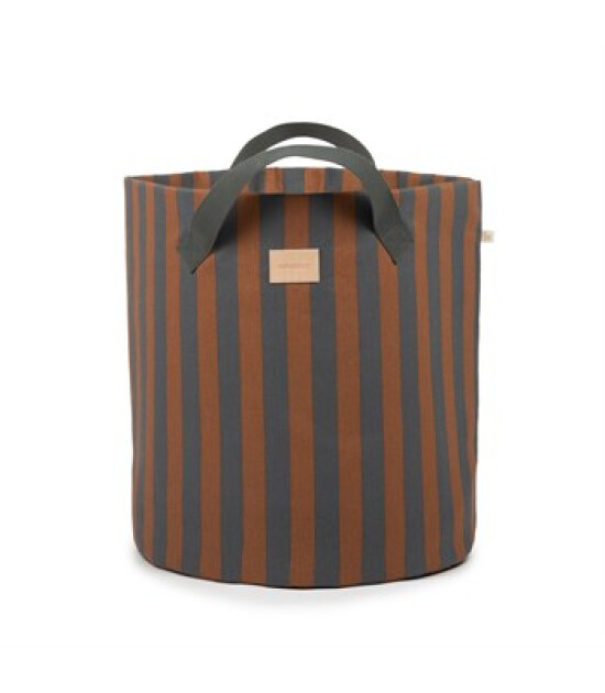 Nobodinoz Majestic Toy Bag // Blue Brown Stripes