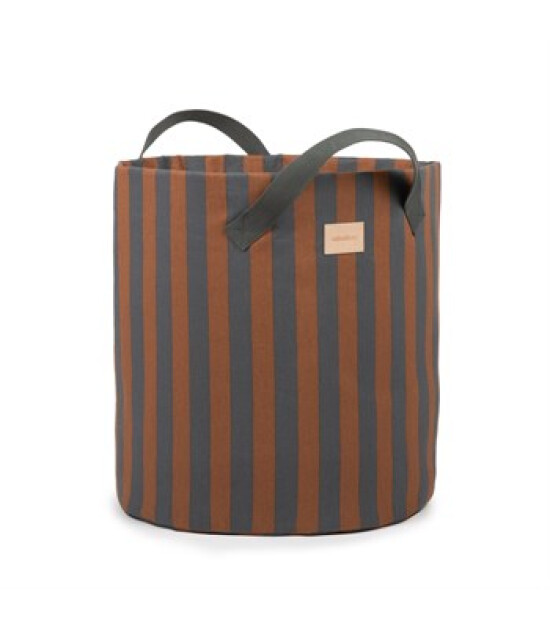 Nobodinoz Majestic Toy Bag // Blue Brown Stripes
