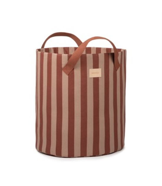 Nobodinoz Majestic Toy Bag // Marsala Taupe Stripes