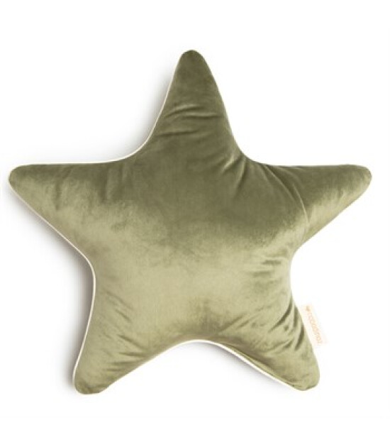 Nobodinoz Aristote Kadife Yıldız Yastık // Olive Green