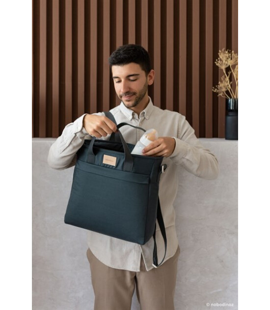 Nobodinoz Baby On the Go Su Geçirmez Anne Sırt Çantası // Carbon Blue