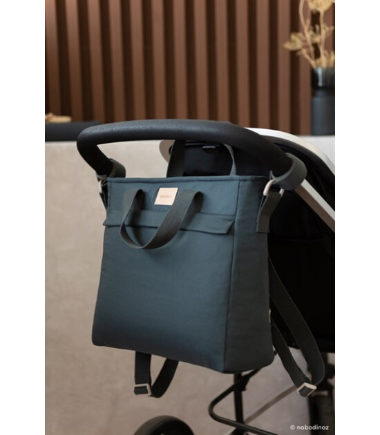 Nobodinoz Baby On the Go Su Geçirmez Anne Sırt Çantası // Carbon Blue