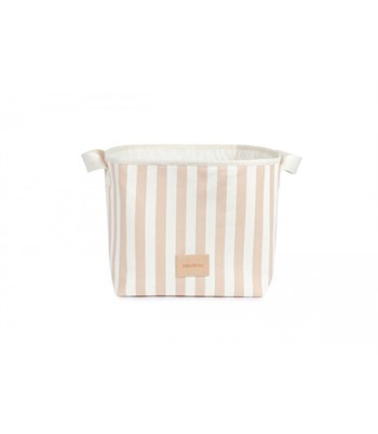 Nobodinoz Django Oyuncak Çantası // Taupe Thin Stripes - Naturel