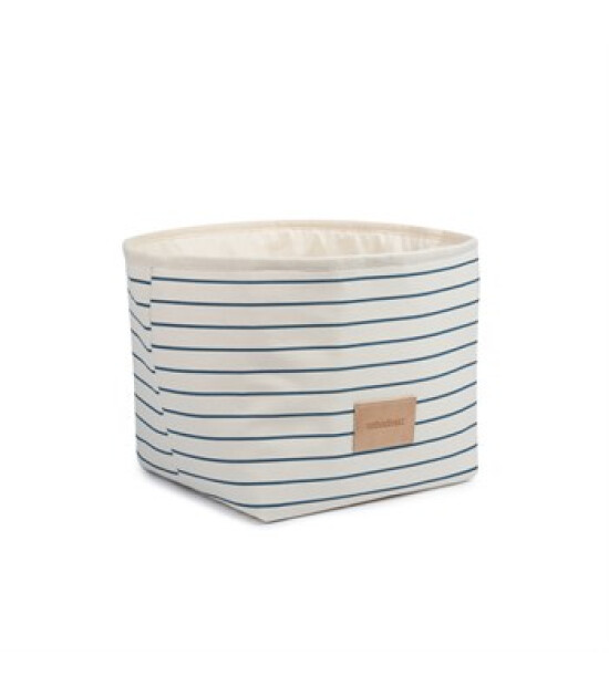 Nobodinoz Little Django Oyuncak Çantası, Blue Thin Stripes /Natural-kb