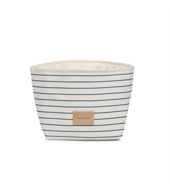 Nobodinoz Little Django Oyuncak Çantası, Blue Thin Stripes /Natural-kb