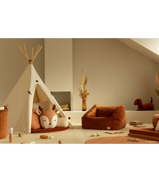 Nobodinoz Puf Chelsea Velvet // Wild Brown