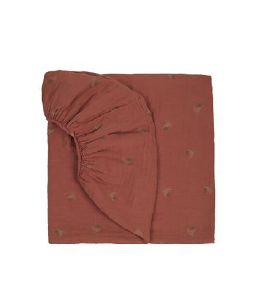 Nobodinoz Wabi Sabi Lastikli Çarşaf // Blossom Rosewood (70 x 140 cm)