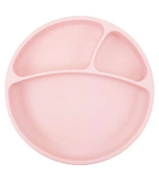 OiOi Porsiyon Vakum Tabanlı Silikon Tabak // Pinky Pink