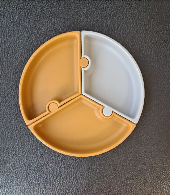 OiOi Puzzle Silikon Tabak // Woody Brown - Powder Grey