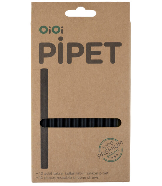 OiOi Silikon Pipet Set (10 Adet) // Bitter Black