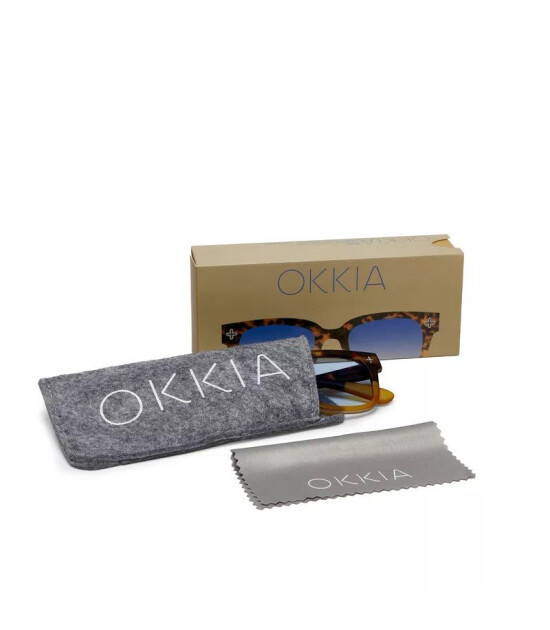 Okkia Giovanni G&uuml;neş G&ouml;zl&uuml;ğ&uuml; // Havana Yellow (Blue Lenses)