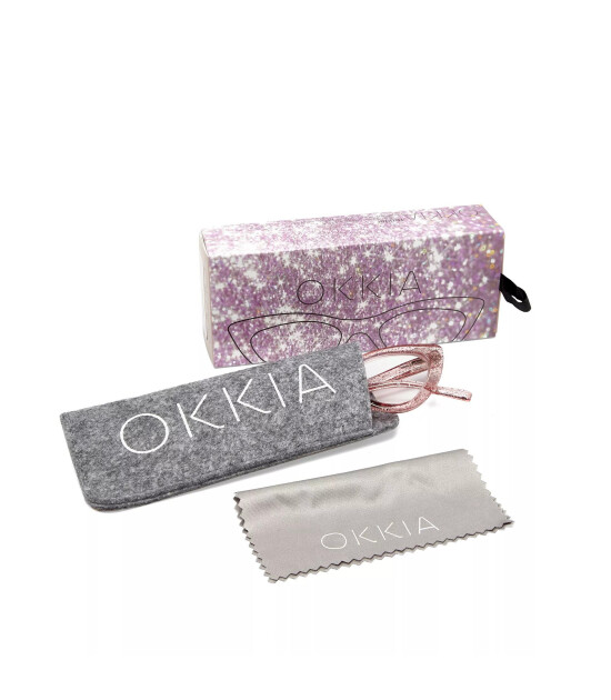 Okkia Adriana Numaralı Okuma Gözlüğü (1.50) // Glitter Pink