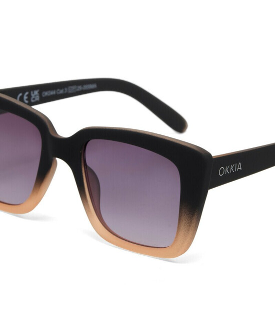 Okkia Elba Unisex G&uuml;neş G&ouml;zl&uuml;ğ&uuml;Siyah - Pudra/ Lens: Siyah gradyan