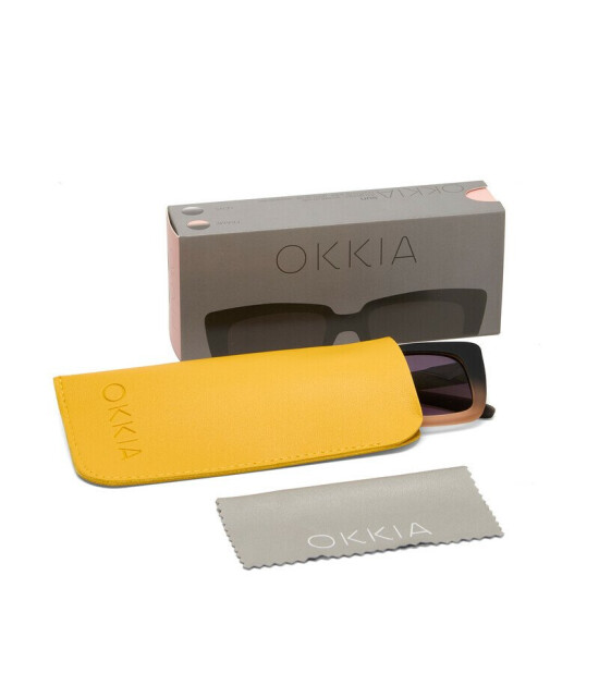 Okkia Elba Unisex G&uuml;neş G&ouml;zl&uuml;ğ&uuml;Siyah - Pudra/ Lens: Siyah gradyan