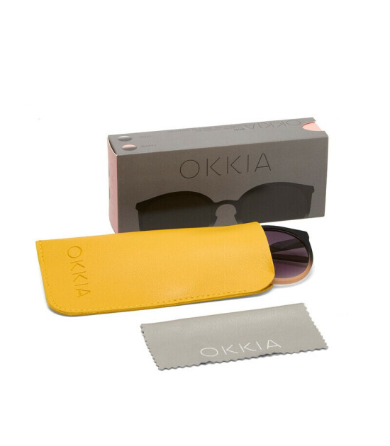 Okkia Berlino Unisex G&uuml;neş G&ouml;zl&uuml;ğ&uuml;Siyah - Pudra/ Lens: Siyah gradyan