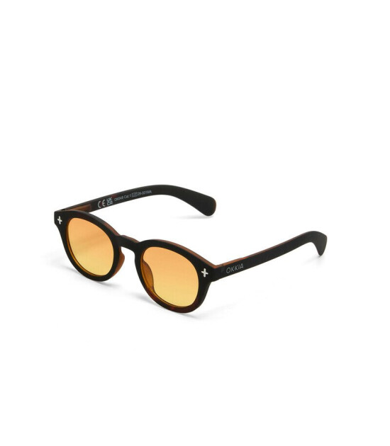 Okkia Milano Unisex G&uuml;neş G&ouml;zl&uuml;ğ&uuml;Siyah Havana / Lens : Sarı