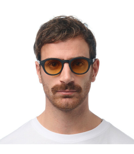 Okkia Milano Unisex G&uuml;neş G&ouml;zl&uuml;ğ&uuml;Siyah Havana / Lens : Sarı