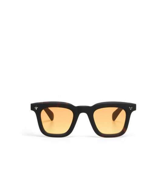 Okkia Firenze Unisex G&uuml;neş G&ouml;zl&uuml;ğ&uuml;Siyah Havana / Lens : Sarı