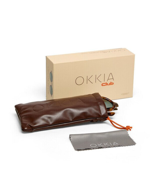 Okki̇a Okkia Club ALICUDI Yeşil Lens Polarize G&uuml;neş G&ouml;zl&uuml;ğ&uuml; Klasik Havana