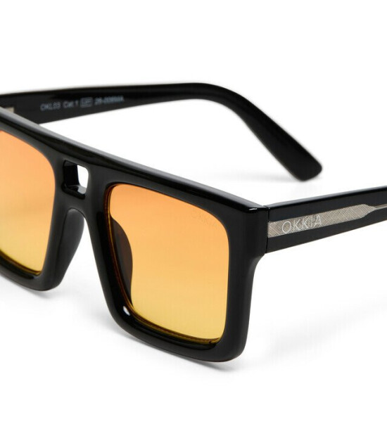 Okki̇a Okkia Club VULCANO Sarı Lens Polarize G&uuml;neş G&ouml;zl&uuml;ğ&uuml; Siyah