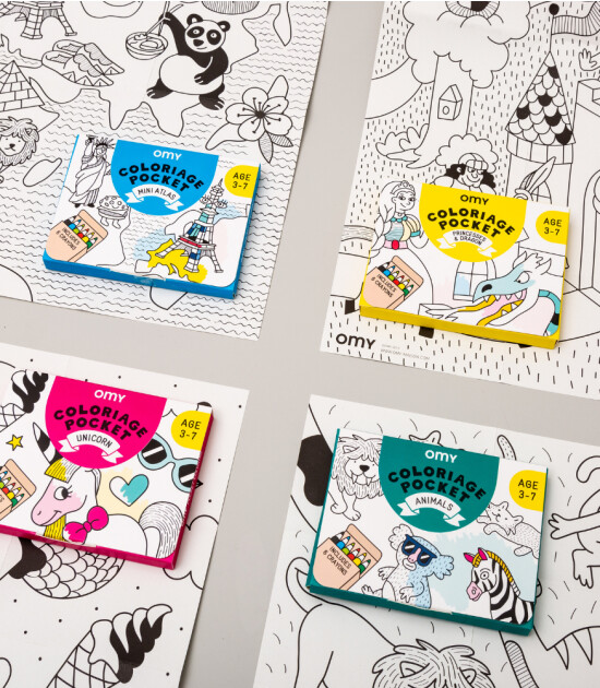 OMY Pocket Coloring Seyahat Boya Kit // Animals