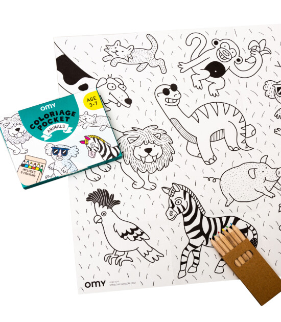 OMY Pocket Coloring Seyahat Boya Kit // Animals