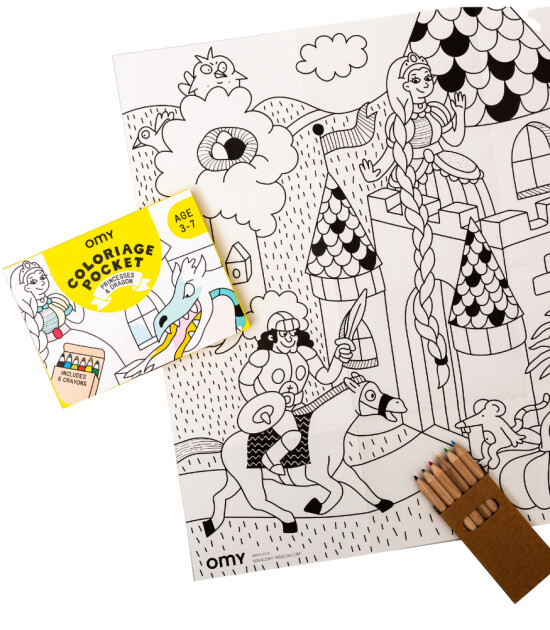 OMY Pocket Coloring Seyahat Boya Kit // Princesses & Dragons