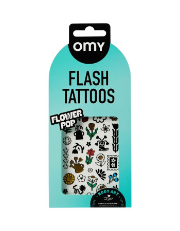 OMY Flash Tattoos Mini Ge&ccedil;ici D&ouml;vme Seti // Flower Pop