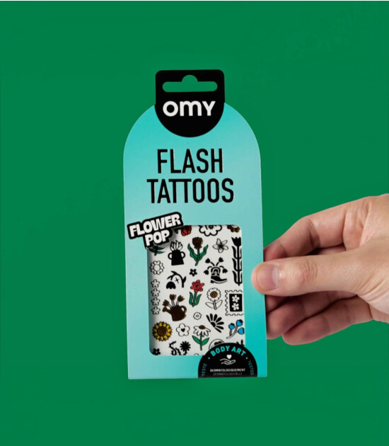 OMY Flash Tattoos Mini Ge&ccedil;ici D&ouml;vme Seti // Flower Pop