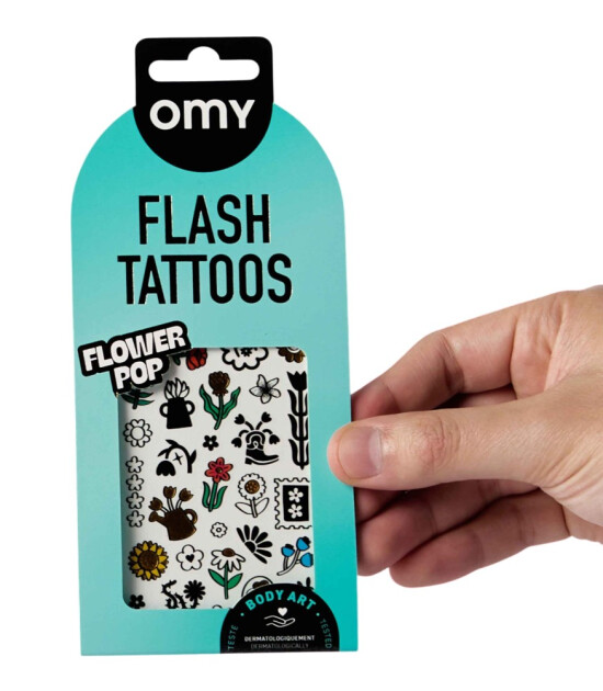 OMY Flash Tattoos Mini Ge&ccedil;ici D&ouml;vme Seti // Flower Pop