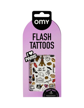 OMY Flash Tattoos Mini Ge&ccedil;ici D&ouml;vme Seti // I Love Paris