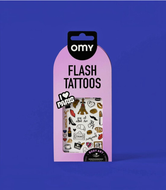 OMY Flash Tattoos Mini Ge&ccedil;ici D&ouml;vme Seti // I Love Paris