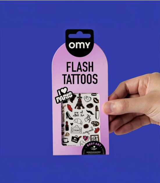 OMY Flash Tattoos Mini Ge&ccedil;ici D&ouml;vme Seti // I Love Paris