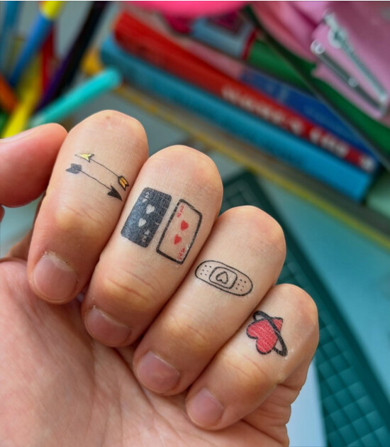 OMY Flash Tattoos Mini Ge&ccedil;ici D&ouml;vme Seti // Flower Pop