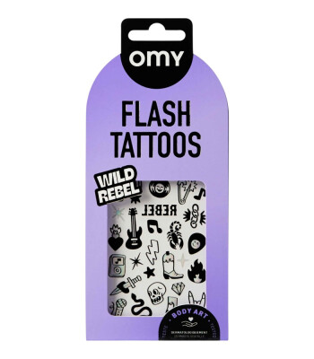 OMY Flash Tattoos Mini Ge&ccedil;ici D&ouml;vme Seti // Wild Rebel