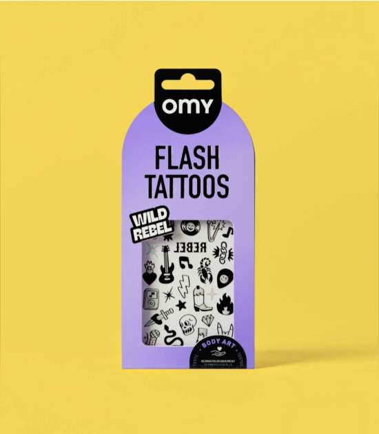 OMY Flash Tattoos Mini Ge&ccedil;ici D&ouml;vme Seti // Wild Rebel