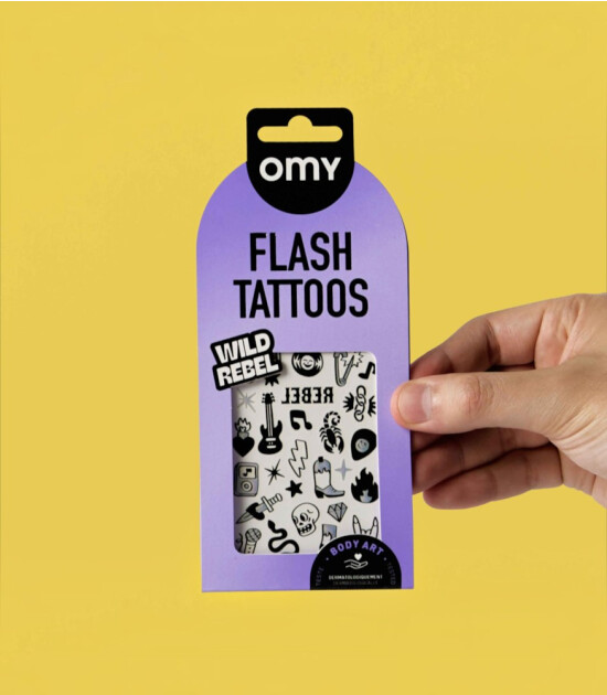 OMY Flash Tattoos Mini Ge&ccedil;ici D&ouml;vme Seti // Wild Rebel