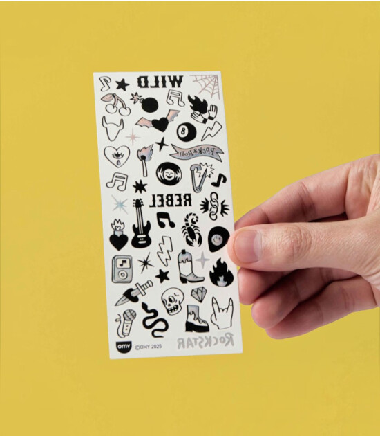 OMY Flash Tattoos Mini Ge&ccedil;ici D&ouml;vme Seti // Wild Rebel