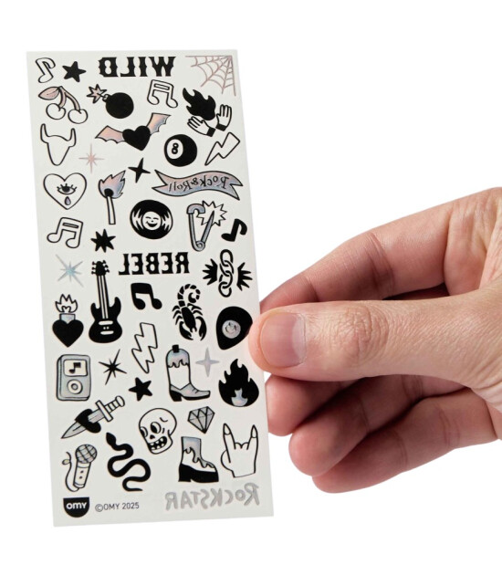OMY Flash Tattoos Mini Ge&ccedil;ici D&ouml;vme Seti // Wild Rebel