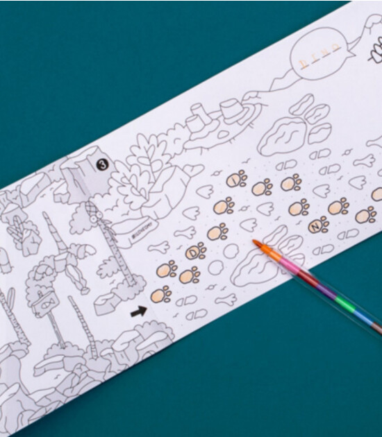 OMY Pocket Game - Boyama Rulosu Seti // Dino