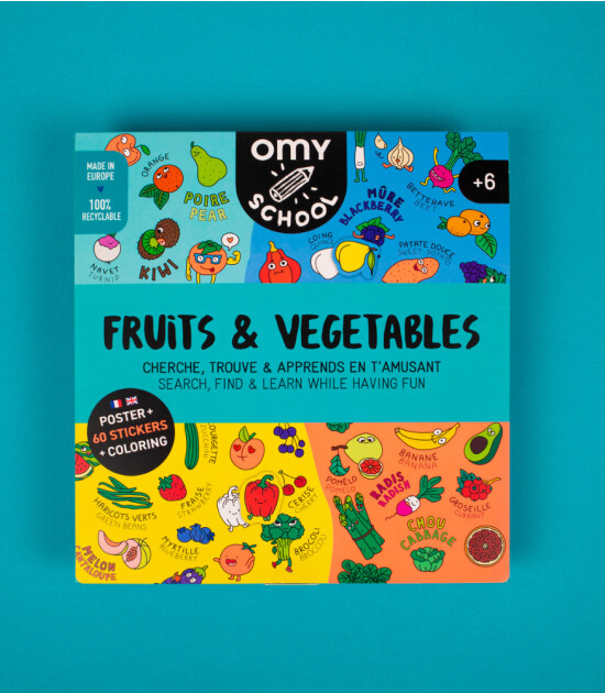 OMY School Eğitici Sticker Poster // Fruits & Vegetables