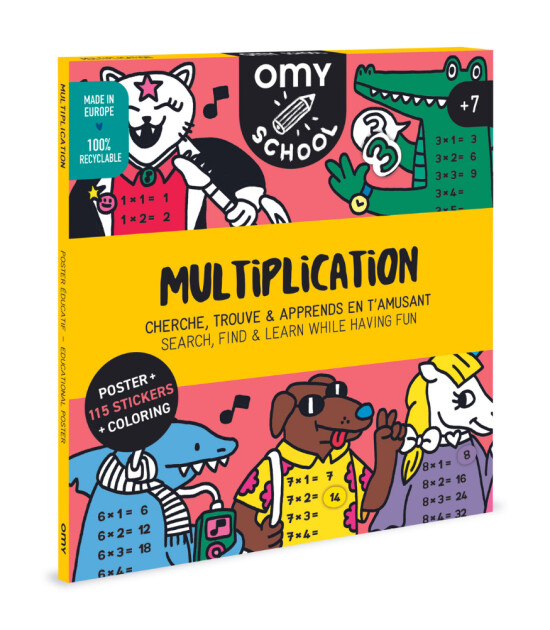 OMY School Eğitici Sticker Poster // Multiplication