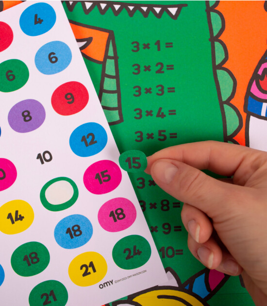 OMY School Eğitici Sticker Poster // Multiplication