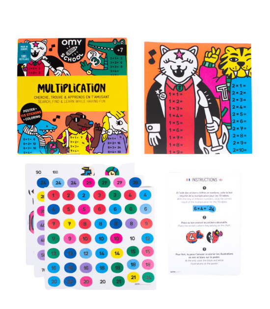 OMY School Eğitici Sticker Poster // Multiplication