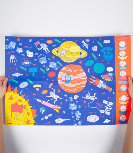 OMY School Eğitici Sticker Poster // Solar System