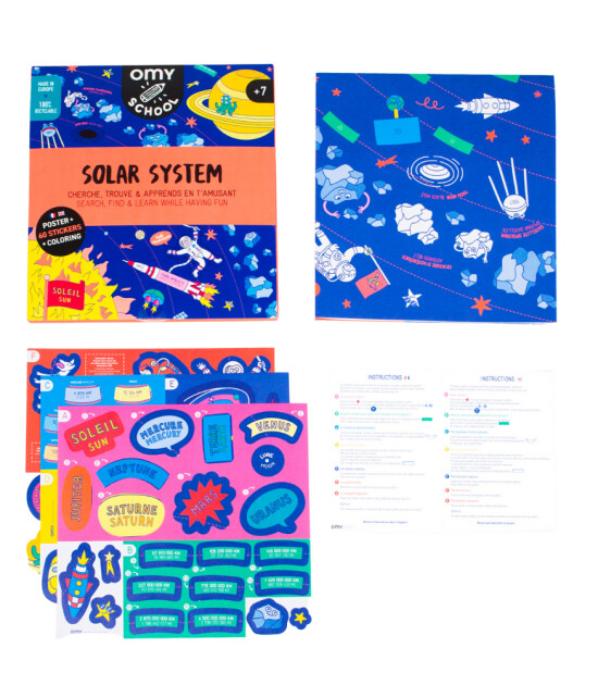 OMY School Eğitici Sticker Poster // Solar System