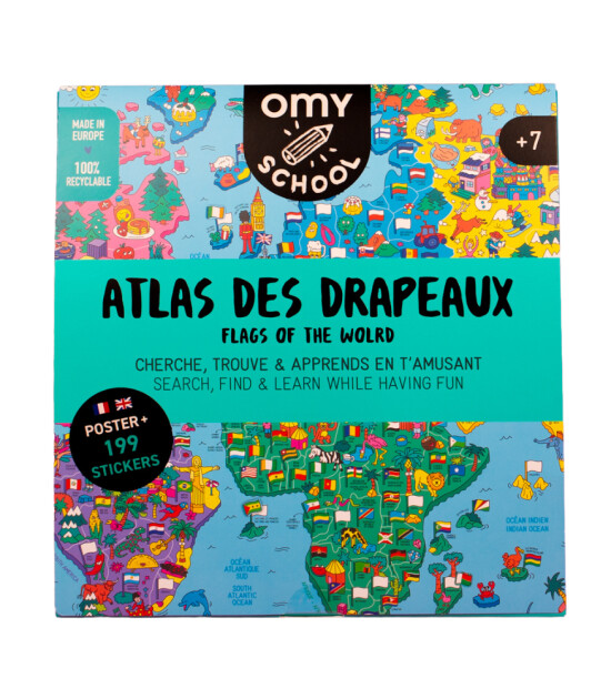 OMY School Eğitici Sticker Poster // Atlas of Flags